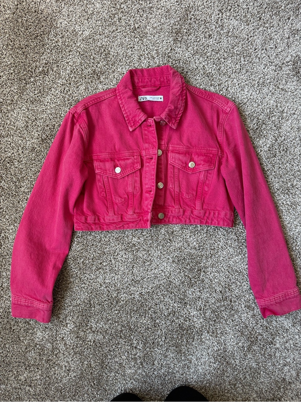 Zara Barbie collection Cropped Pink Denim Jacket